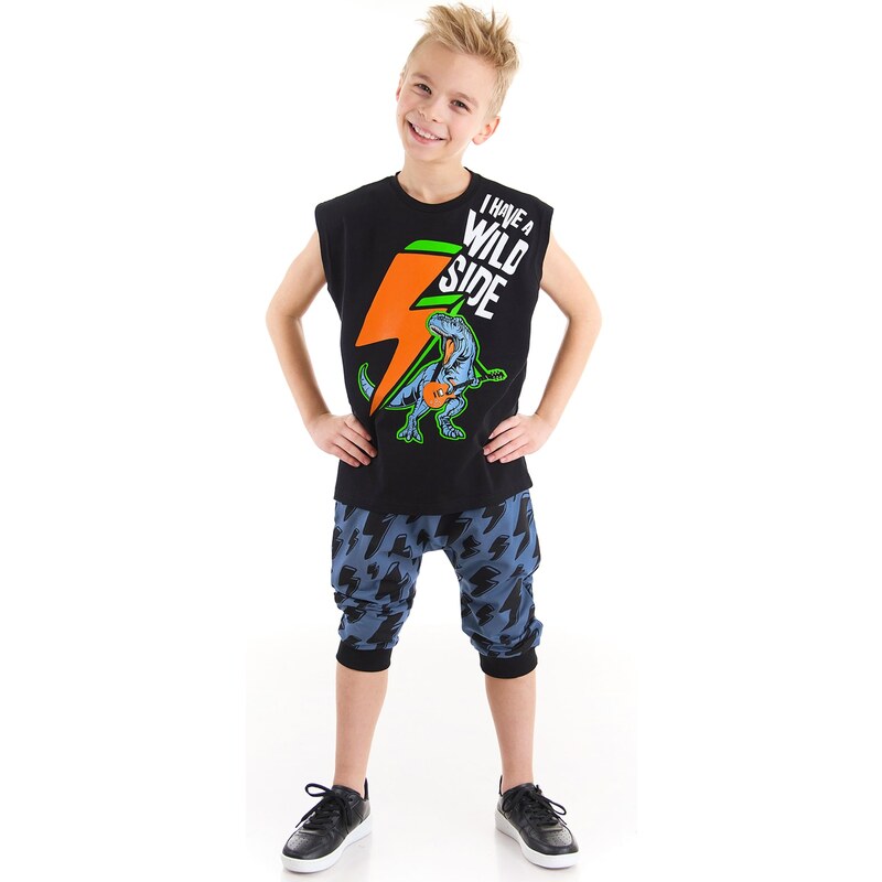 mshb&g Lightning Dino Boy T-shirt Capri Shorts Set