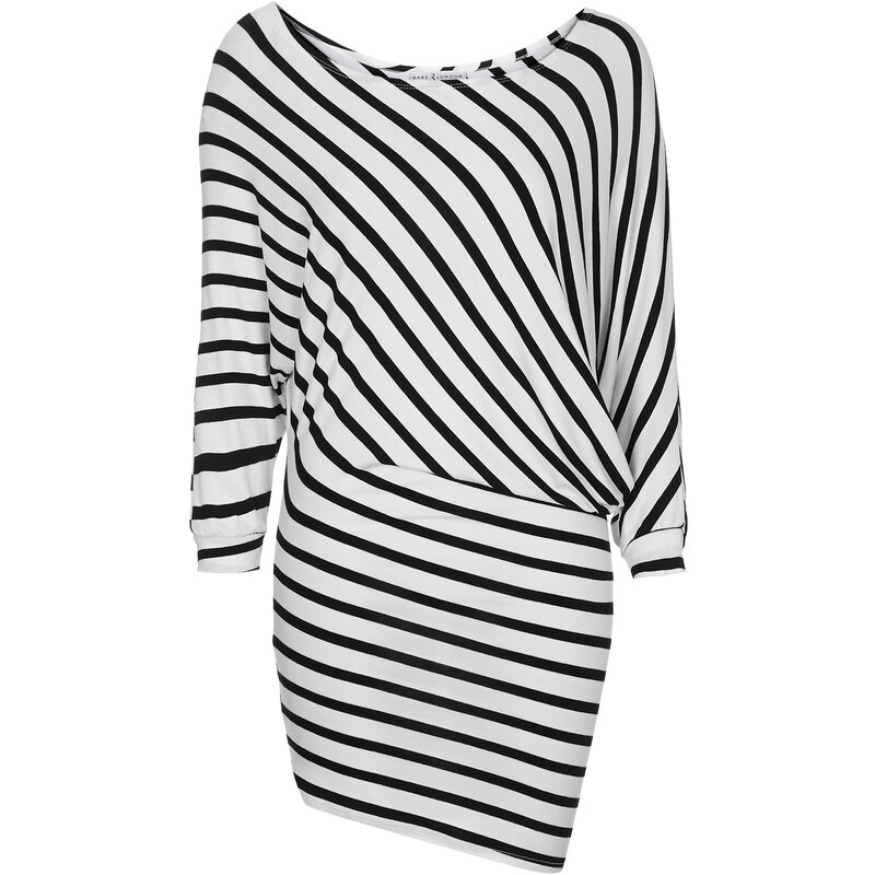 Topshop **Contrast Stripe Asymmetric Dress by Rare