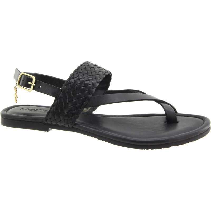 MEXX Dámské kožené černé sandálky MXOM005101W-1000-255