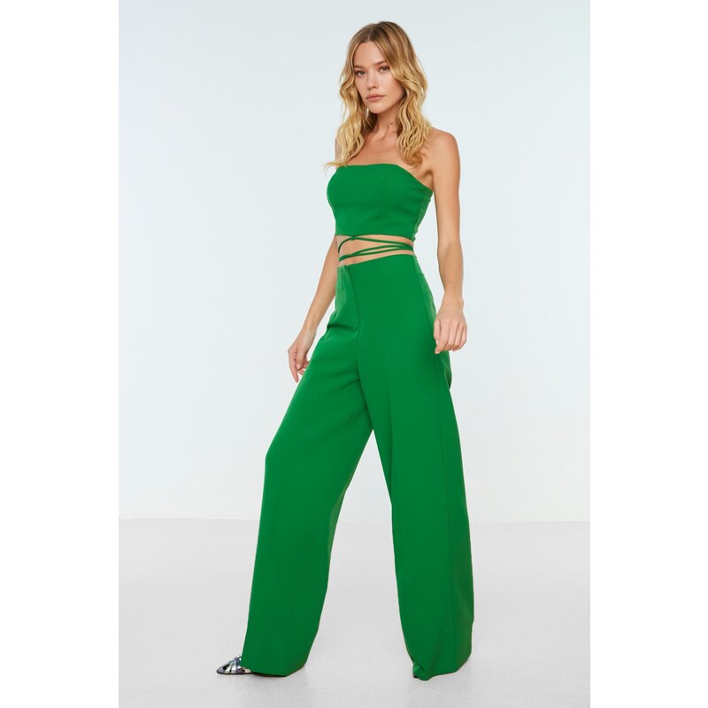 Zelené široké kalhoty Trendyol - Dámské