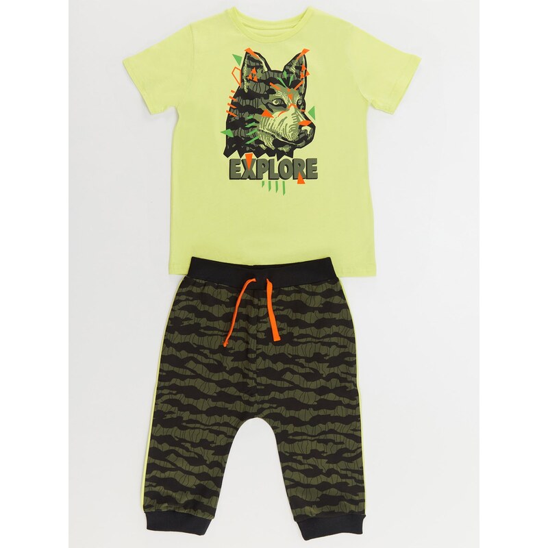 mshb&g Explorer Wolf Boy T-shirt Capri Shorts Set