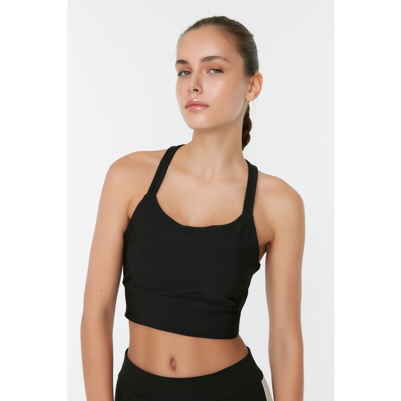 Trendyol Black-Beige 2-Pack Sports Bra with Back Detail Support