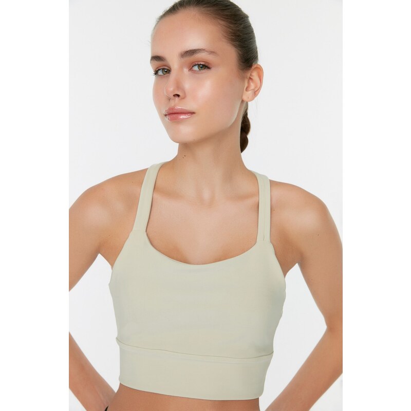 Trendyol Black-Beige 2-Pack Sports Bra with Back Detail Support