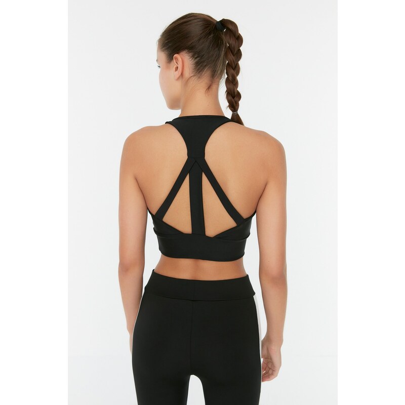 Trendyol Black-Beige 2-Pack Sports Bra with Back Detail Support