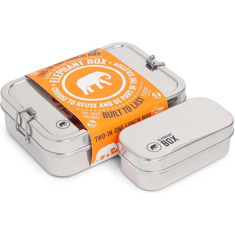 Elephant Box nerezový lunchbox Duo 1l