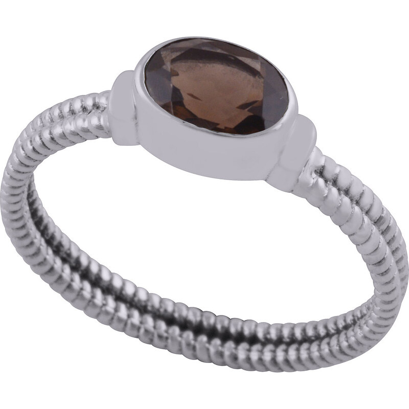 Stříbrný prsten s oválným přírodním topazem - Meucci SDR057