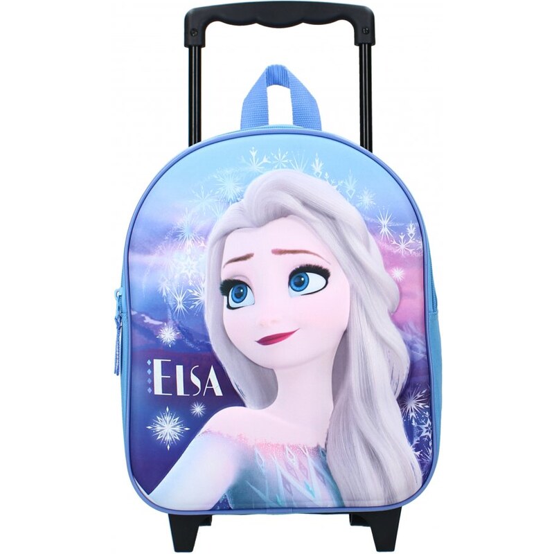 Vadobag Dětský cestovní 3D batoh na kolečkách Ledové království - Elsa