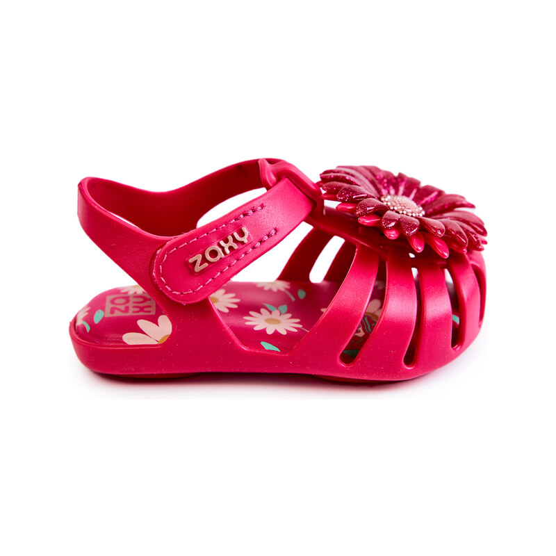 Kesi Dětské sandály na suchý zip Voňavé ZAXY JJ385030 Tmavě růžová