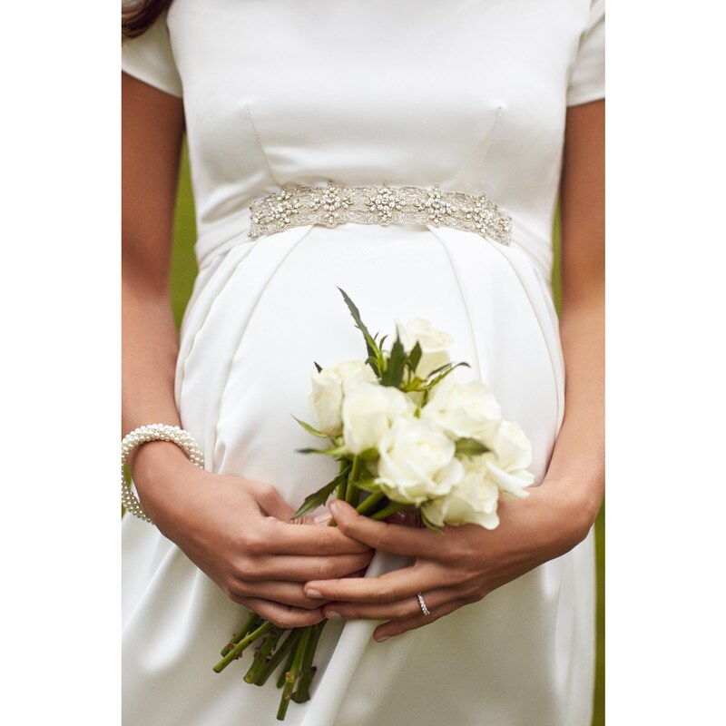 Tiffany Rose Těhotenské svatební šaty krátké Aria smetanové