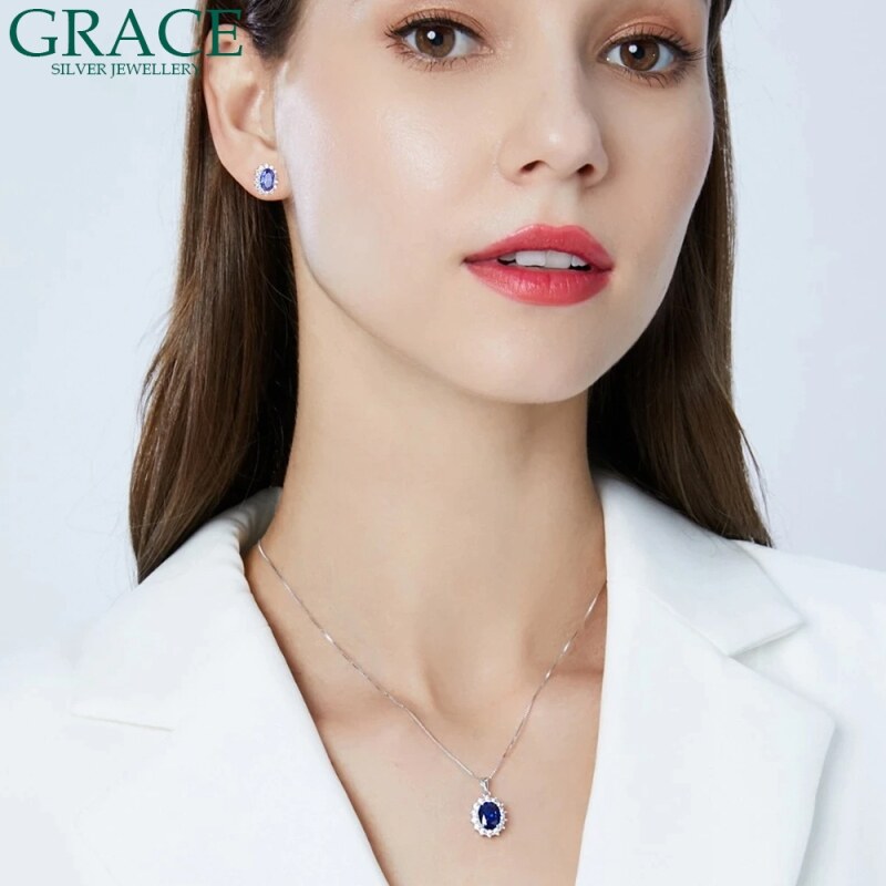 GRACE Silver Jewellery Stříbrná souprava šperků Swarovski Elements Kate, stříbro 925/1000