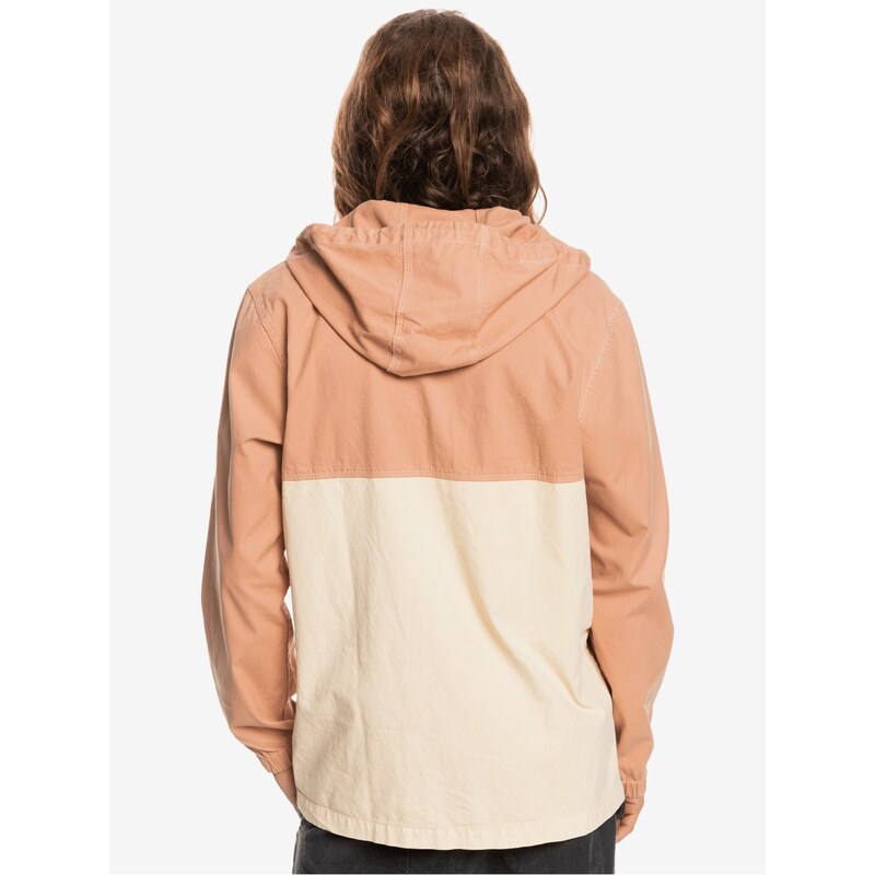 Krémovo-oranžová pánská lehká džínová bunda Quiksilver Natural Dyed - Pánské