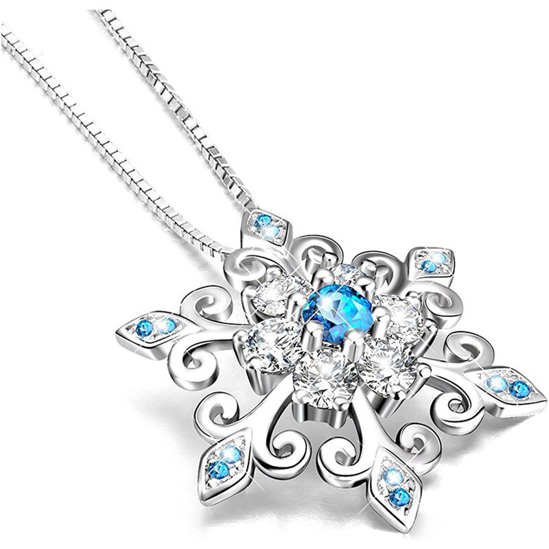 OLIVIE Stříbrný náhrdelník SNĚHOVÁ VLOČKA 5889