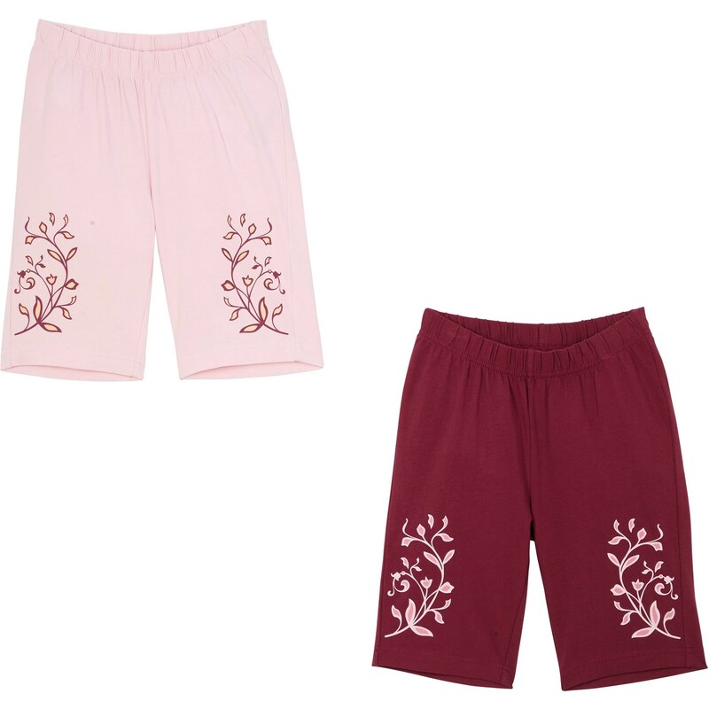 bonprix Krátké legíny s organickou bavlnou (2 ks v balení) Růžová