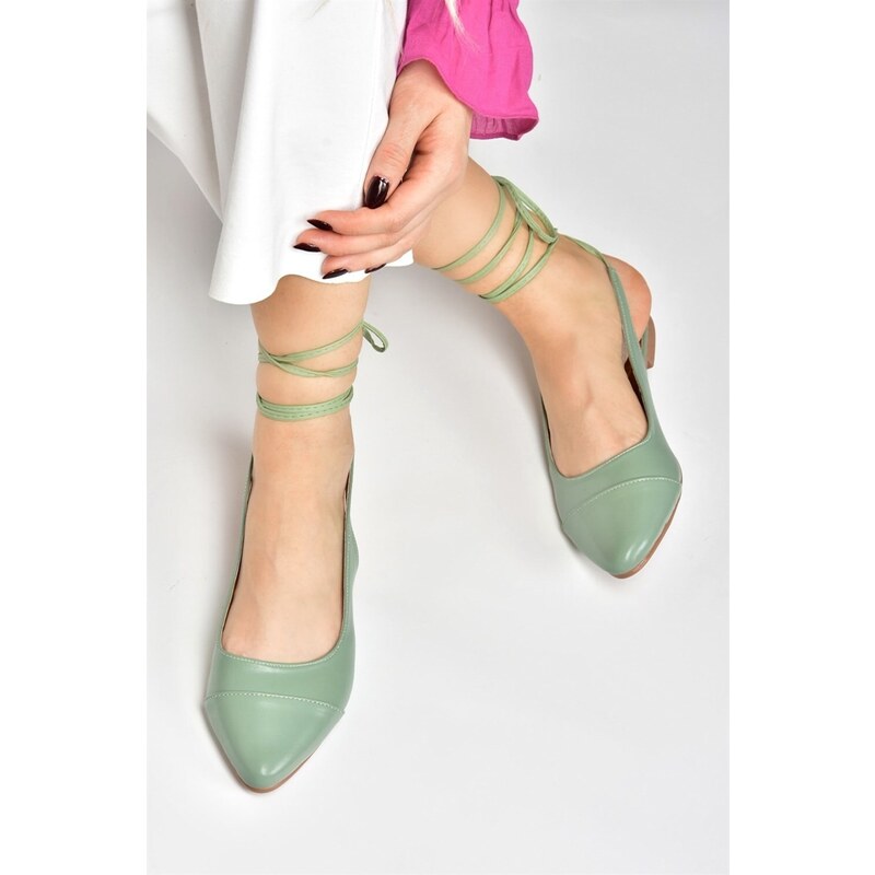 Fox Shoes Green Women's Tied Ankle Flats shoes