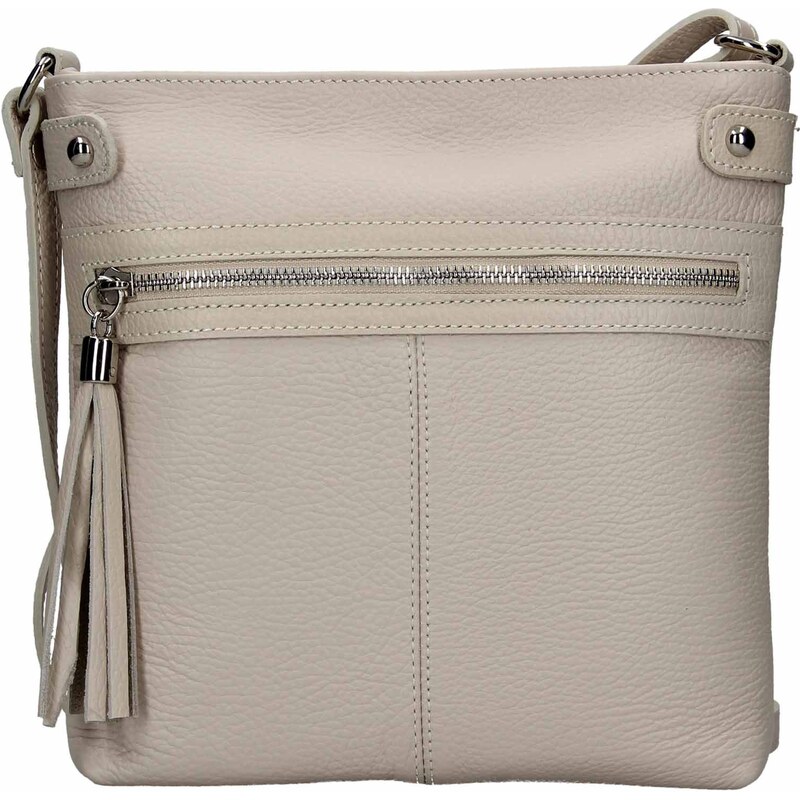 Dámská kožená crossbody kabelka Italia Laura - béžová 115018627