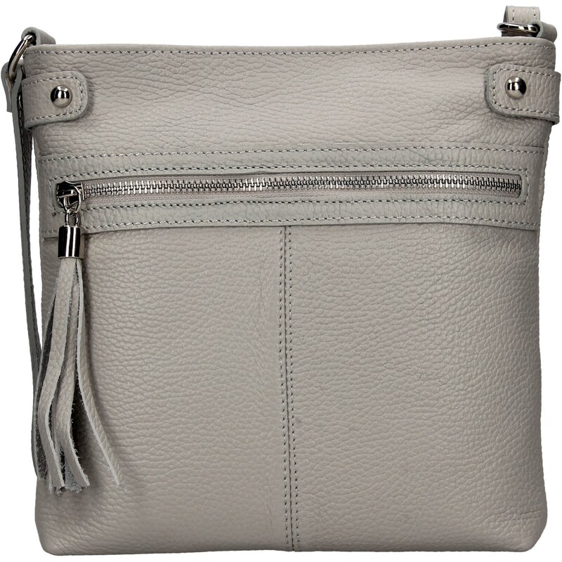 Dámská kožená crossbody kabelka Italia Laura - šedá 115018626