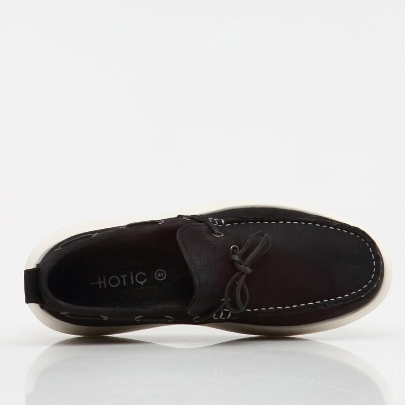 Hotiç Genuine Leather Black Men's Loafers