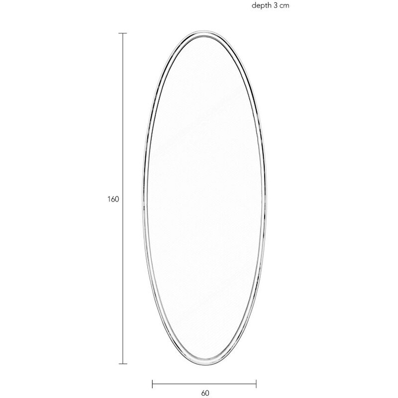 White Label Bílé kovové závěsné zrcadlo WLL Miya 160 x 60 cm