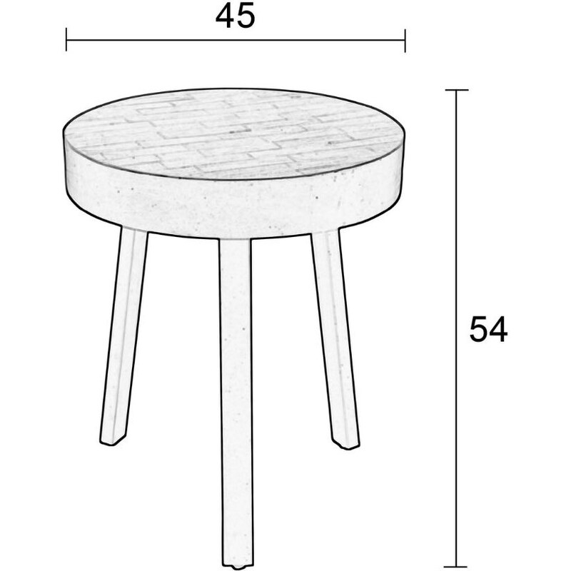White Label Černý teakový odkládací stolek WLL Suri 45 cm