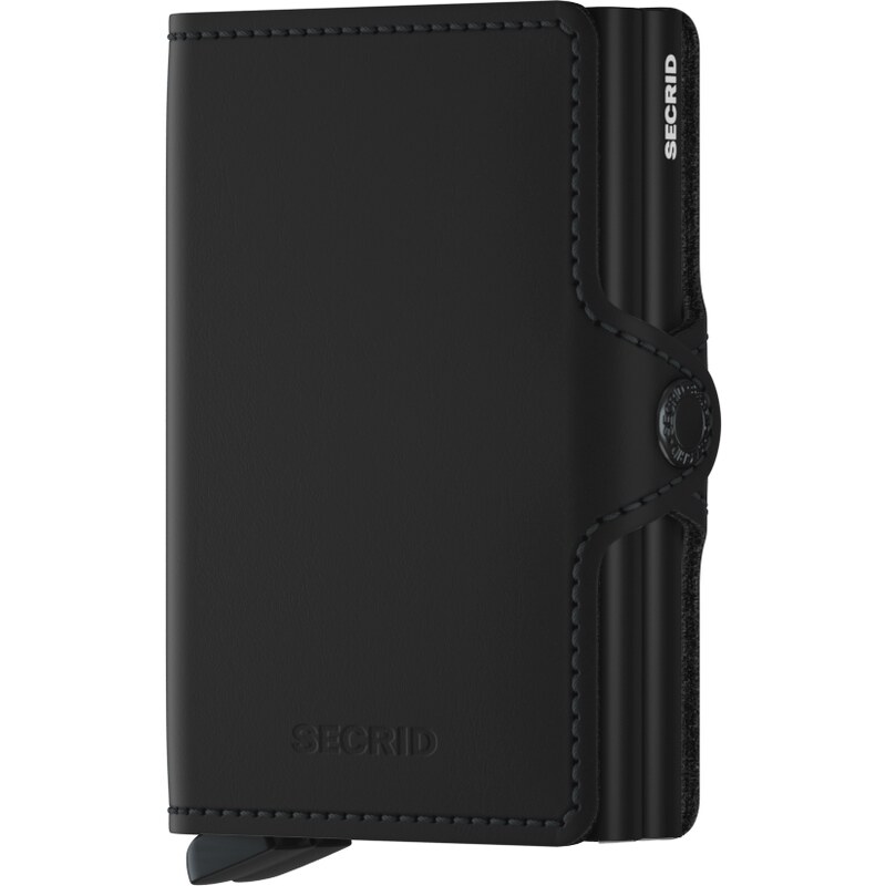 Dvojitá kožená peněženka na karty SECRID Twinwallet Matte Black