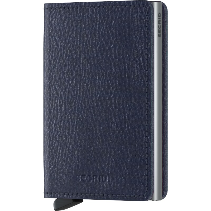 Kožená peněženka SECRID Slimwallet Veg Navy Silver tmavě modrá