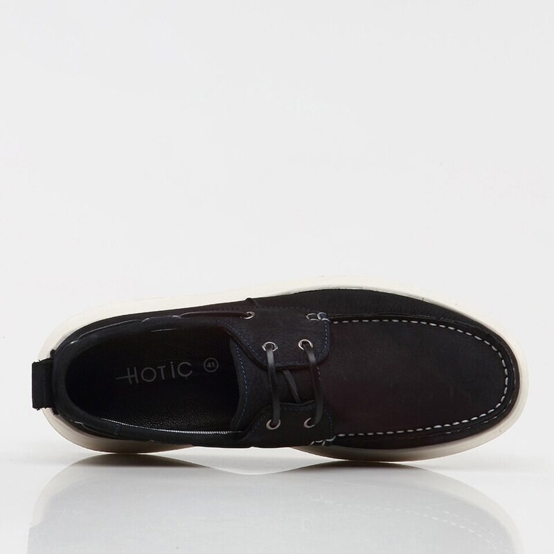 Hotiç Genuine Leather Navy Blue Men's Loafers