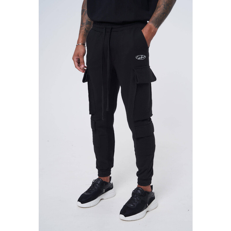 The Couture Club Panske erne cargo teplaky REVERSE LOOPBACK UTILITY POCKET JOGGERS GLAMI.cz