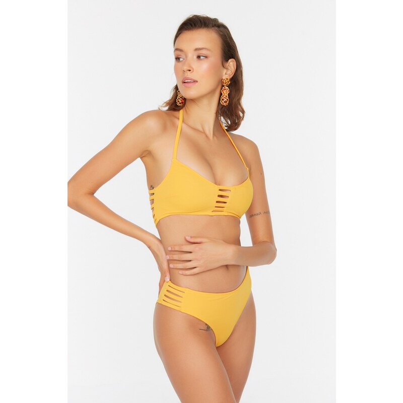 Trendyol Orange Bikini Bottoms With Piping Detailed