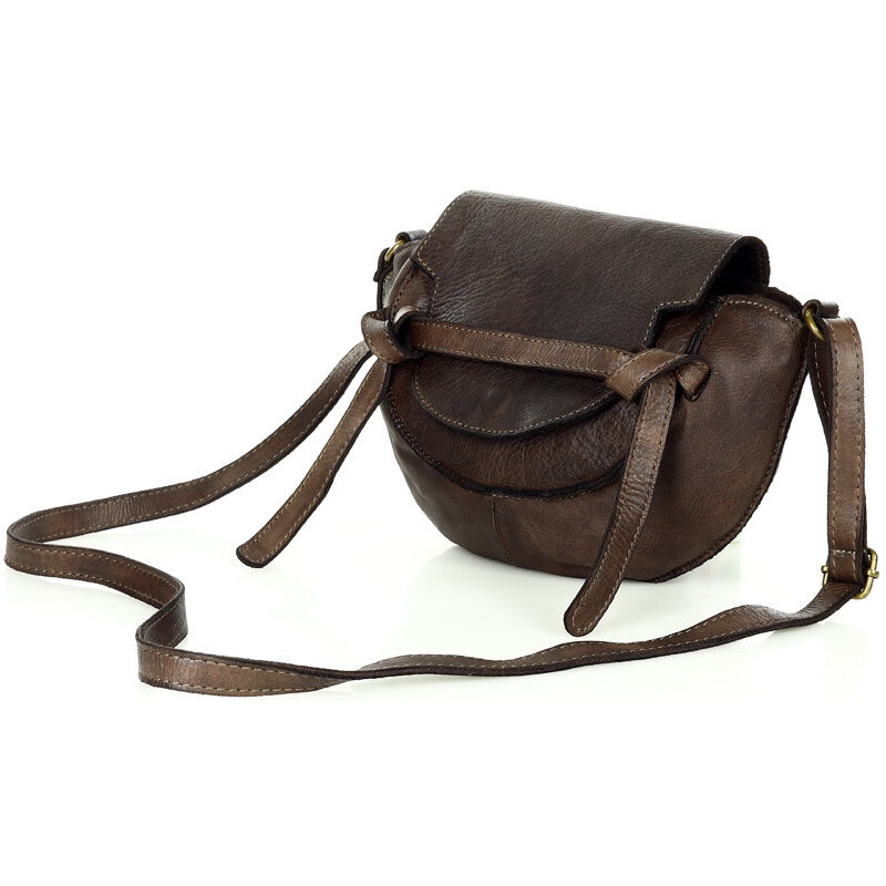 Kožená crossbody kabelka Mazzini M82 hnědá