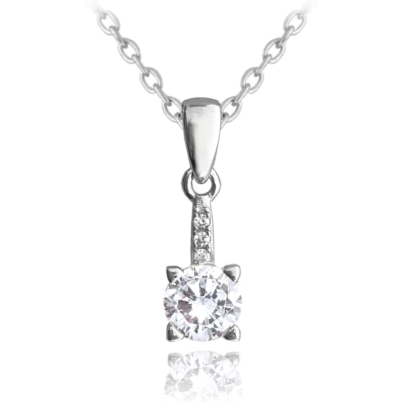 MINET Elegantní stříbrný náhrdelník s bílým zirkonem JMAS0150SN45 72153591