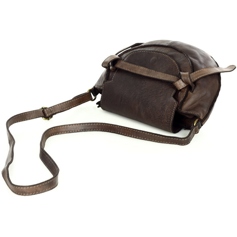 Kožená crossbody kabelka Mazzini M82 hnědá