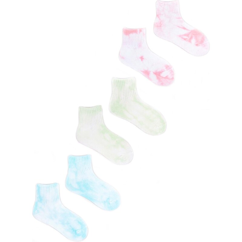 Yoclub Kids's Girls' Ankle Cotton Socks Tie Dye 3-Pack SKS-0091U-0000