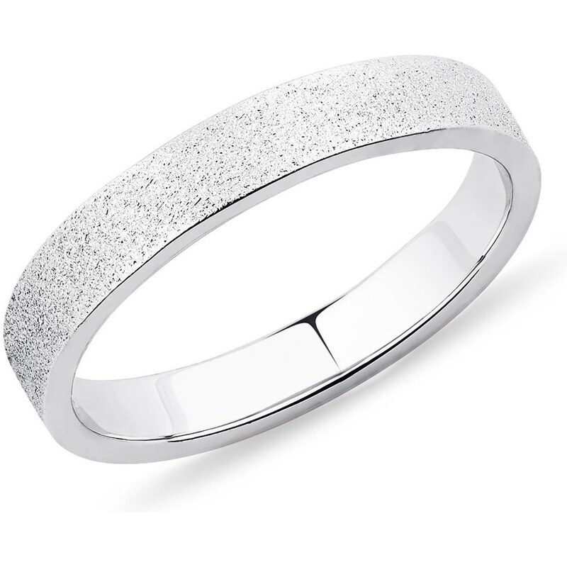 Pánský snubní prsten 4 mm z bílého zlata KLENOTA Y0434002M40
