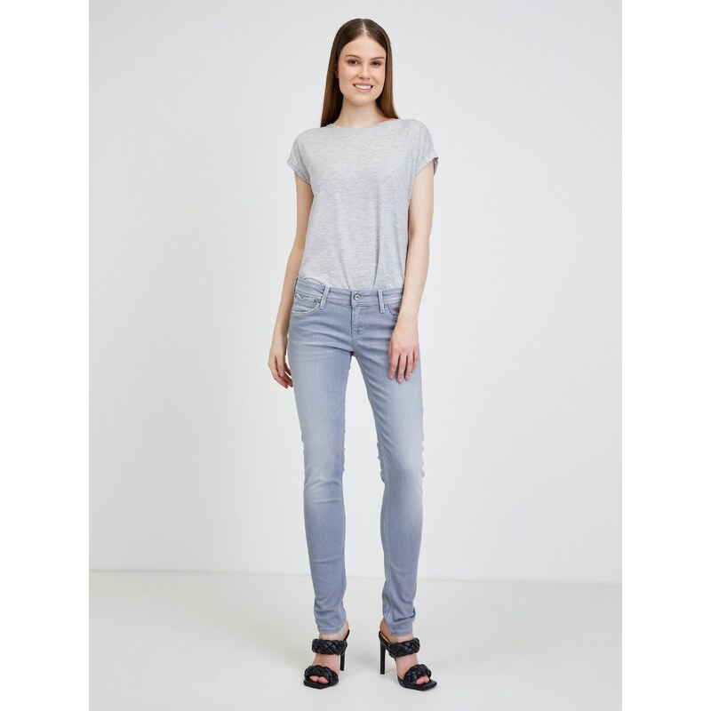 Světle šedé dámské skinny fit džíny Pepe Jeans - Dámské