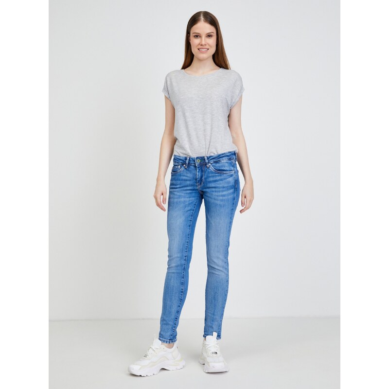 Modré dámské slim fit džíny Pepe Jeans - Dámské