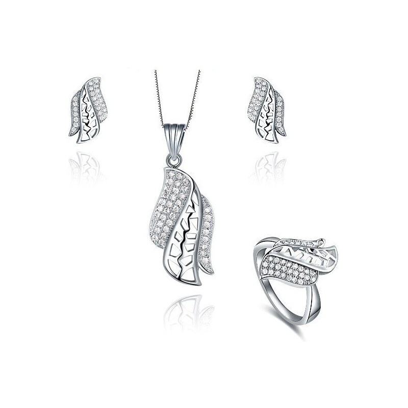 Roxi Souprava náhrdelníku, prstenu a náušnic s abstraktním vzorem