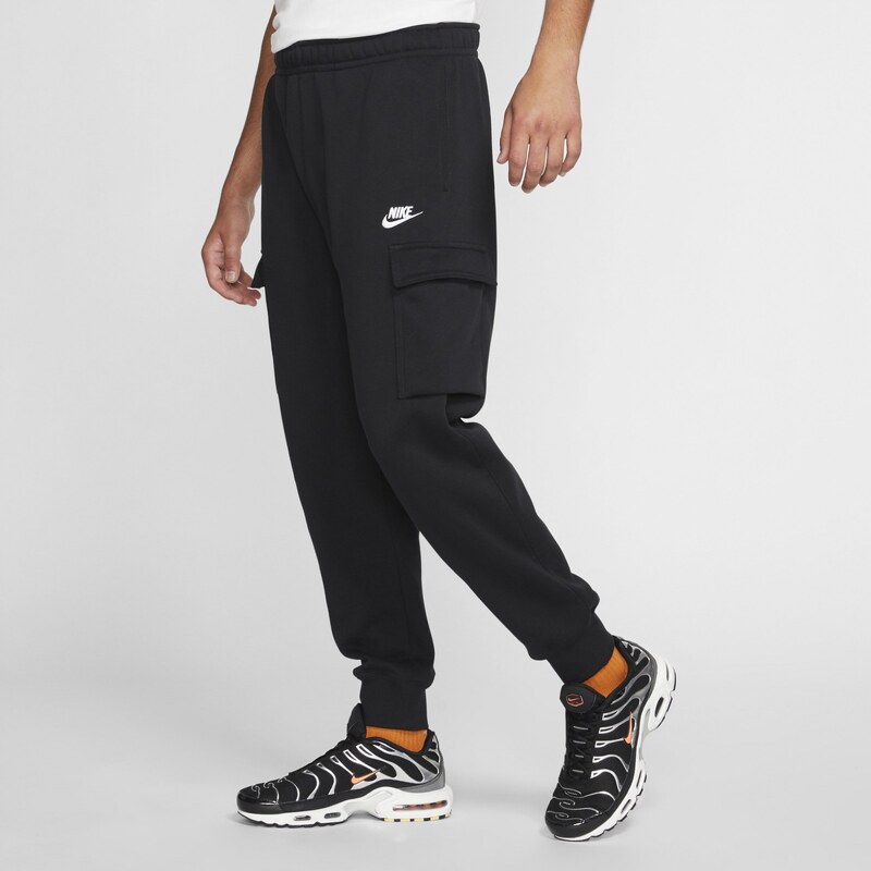 Nike Sportswear Club Fleece Mens Cargo Pants BLACK/BLACK/WHITE
