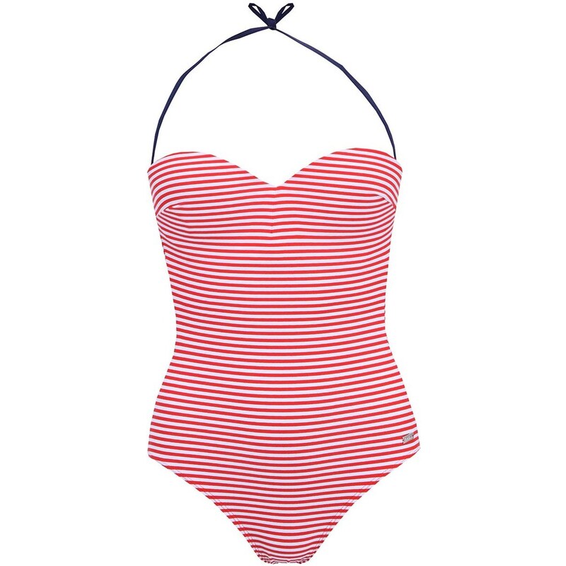 Červeno-bílé pruhované plavky Little Marcel Badura Imprime