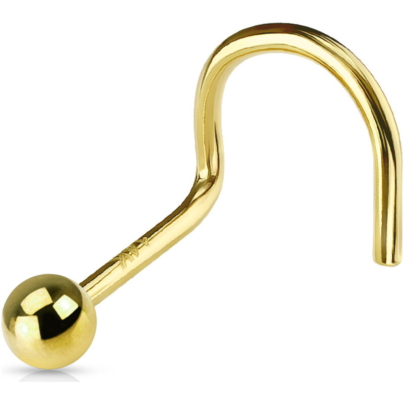 Atreya Zatočená nosovka ze 14 kt zlata 585/1000 s 2 mm velkou kuličkou 69347440