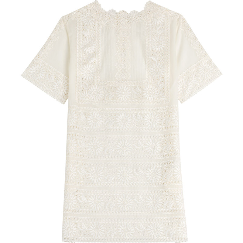 Valentino Embroidered Cotton Shift Dress