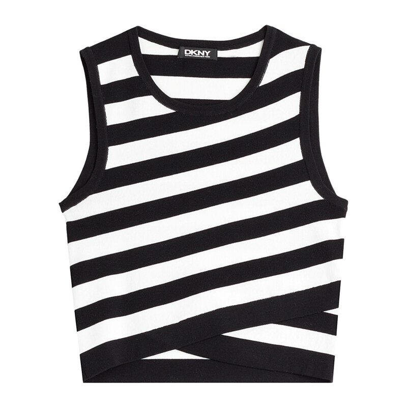 DKNY Sleeveless Striped Cotton Top