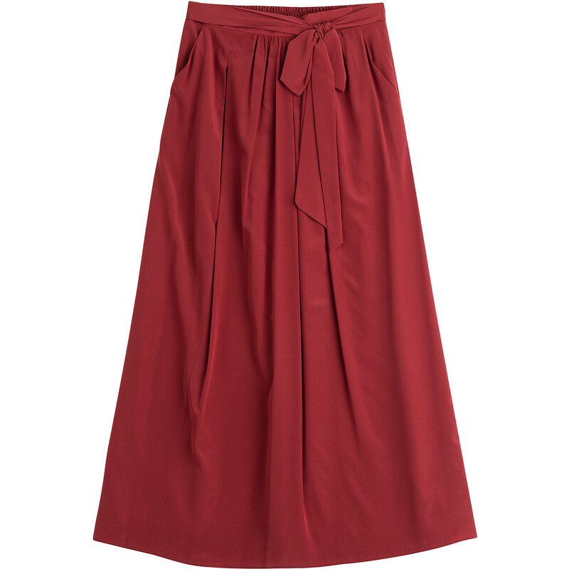 DKNY Silk Wrap Maxi Skirt