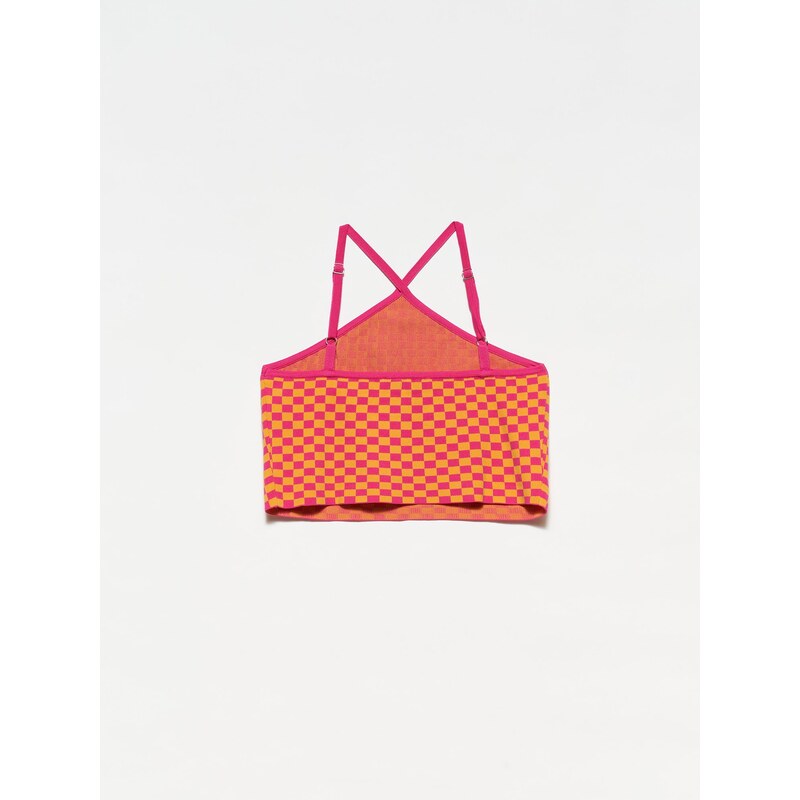 Dilvin 10185 Front Crossover Singlets-fuchsia-pinch.