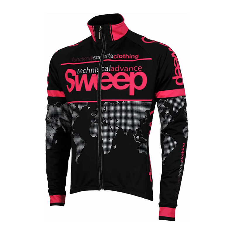 SWEEP Cyklistická bunda NOWIND CYKLO J009 SLABÁ - černá / růžová