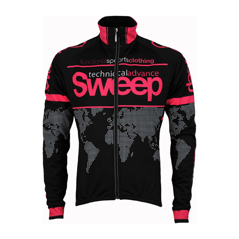 SWEEP Cyklistická bunda NOWIND CYKLO J009 SLABÁ - černá / růžová
