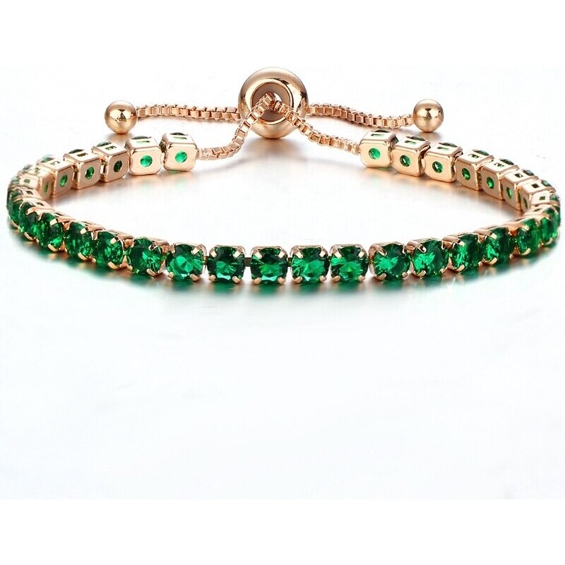 Sisi Jewelry Náramek Swarovski Elements Cianoti Smaragd Gold 37727082