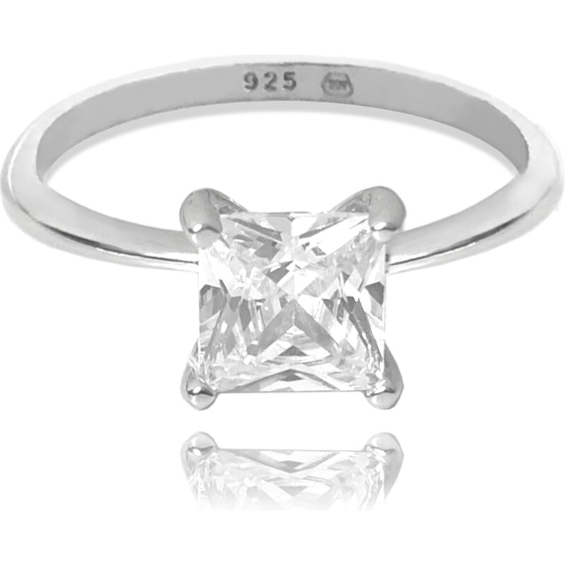 MINET Stříbrný prsten s velkým bílým zirkonem vel. 53 JMAN0310SR53 69396930