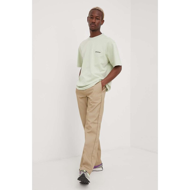 Kalhoty Dickies pánské, béžová barva, jednoduché, DK0A4XK6KHK-Khaki