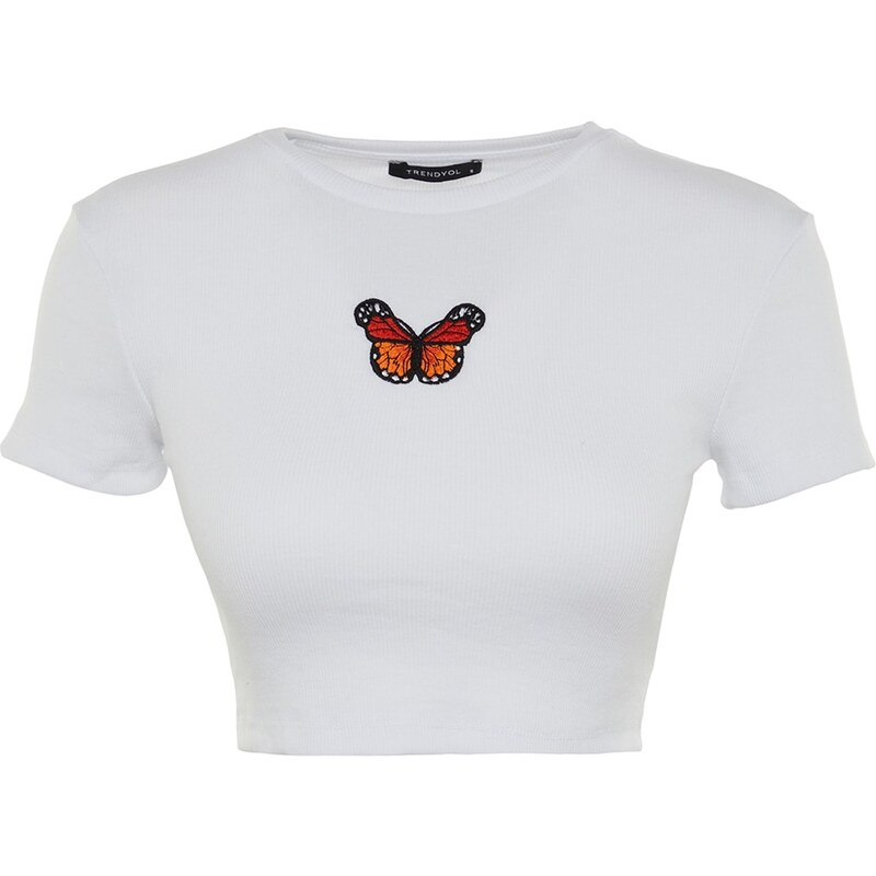 Dámský crop top Trendyol Embroidered