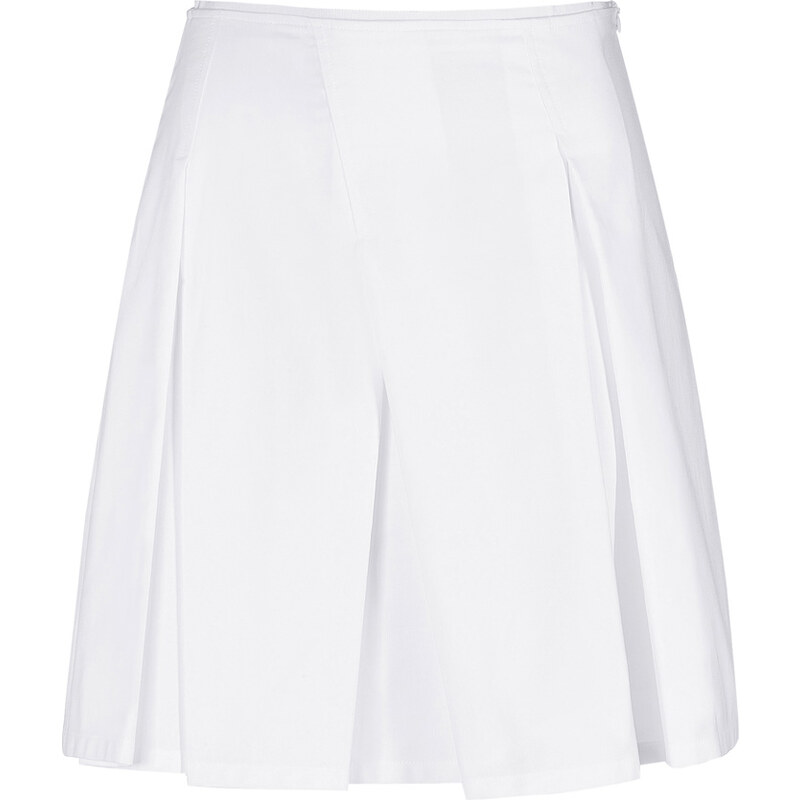 Jil Sander Navy Cotton Pleated Skirt